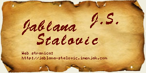 Jablana Stalović vizit kartica